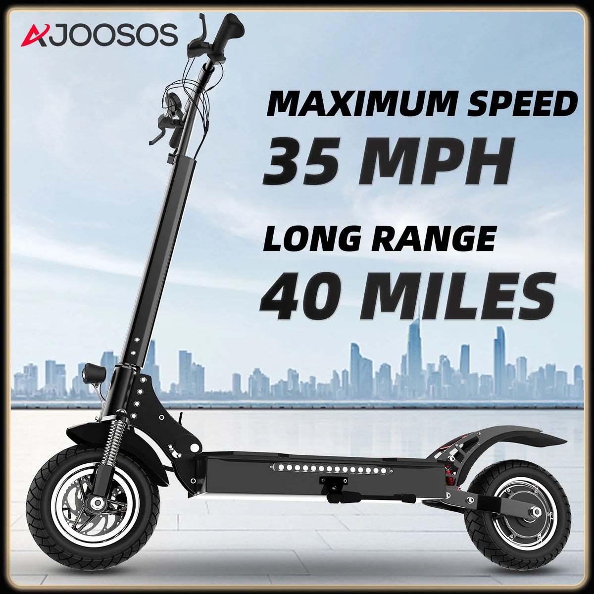 1300W Motor 40 Miles 35 mph 10" Pneumatic Tire Foldable Electric Scooter B2360