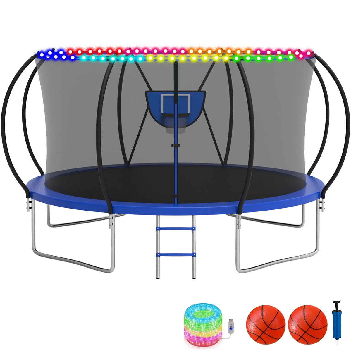 10FT Trampoline with Basketball Hoop & Light H3647
