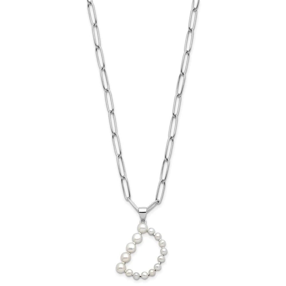 Sterling Silver Pearl Letter D Necklace N7509