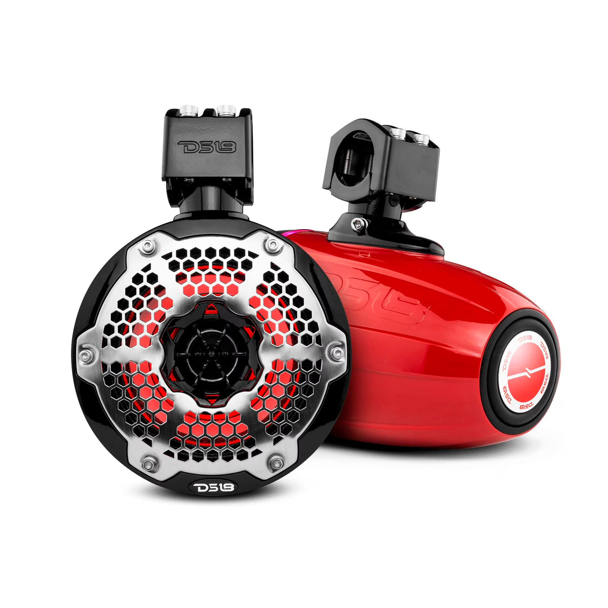 6.5" Neodymium Marine Towers with Passive Radiator, 1" Driver & RGB LED Light, 450 Watts (Pair) V188