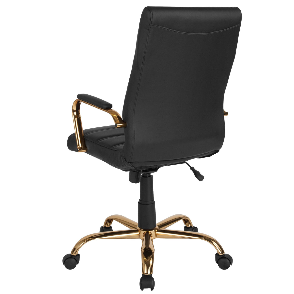 Black LeatherSoft Executive Swivel Office Chair with Chrome Base and Arms G99364