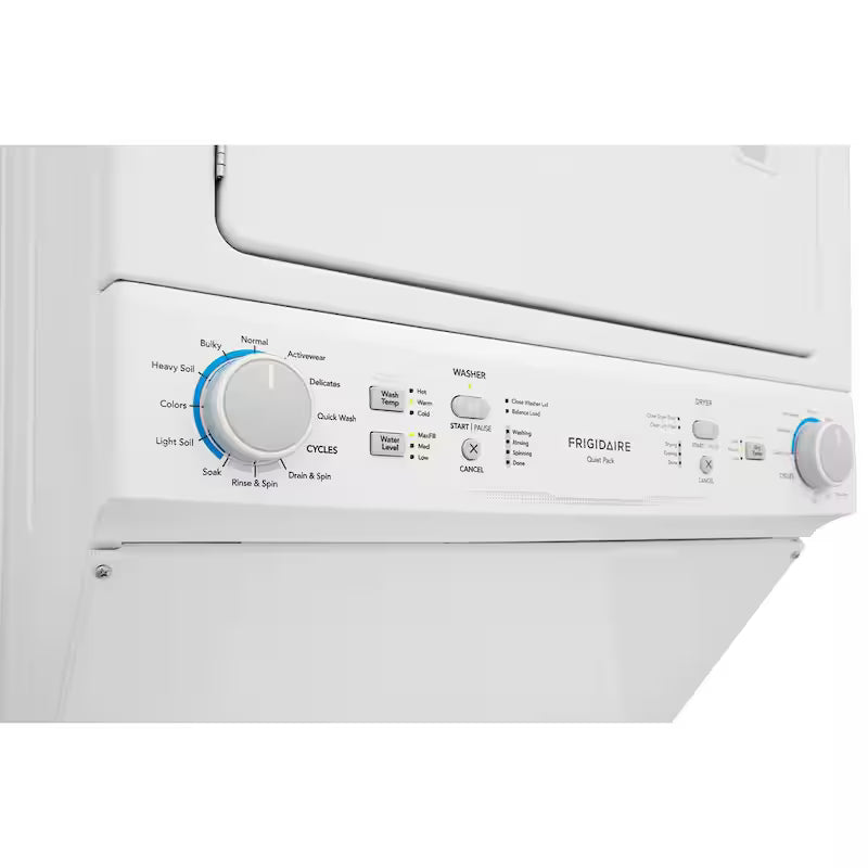 3.9 cu. ft. Washer and 5.5 cu. ft. Dryer Electric Stacked Laundry Center in White H114735