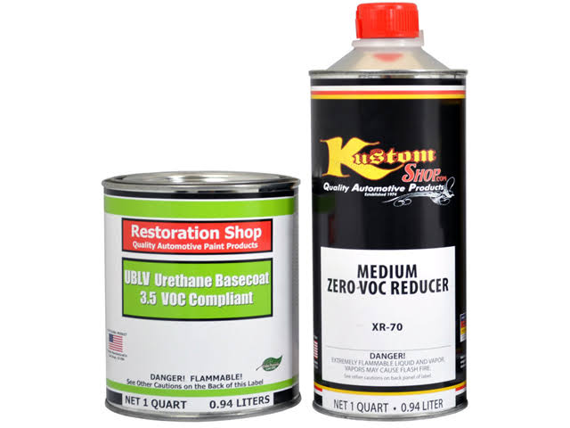 Silver Blue Metallic Low VOC Urethane Basecoat Clearcoat Car Paint Quart Kit B840248