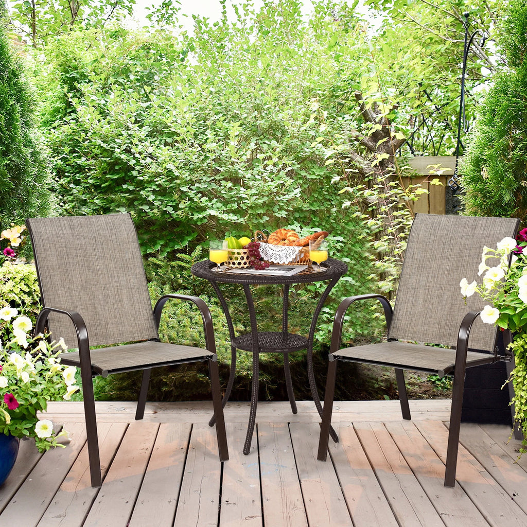 Set of 2 Grey Steel Patio Chairs E259