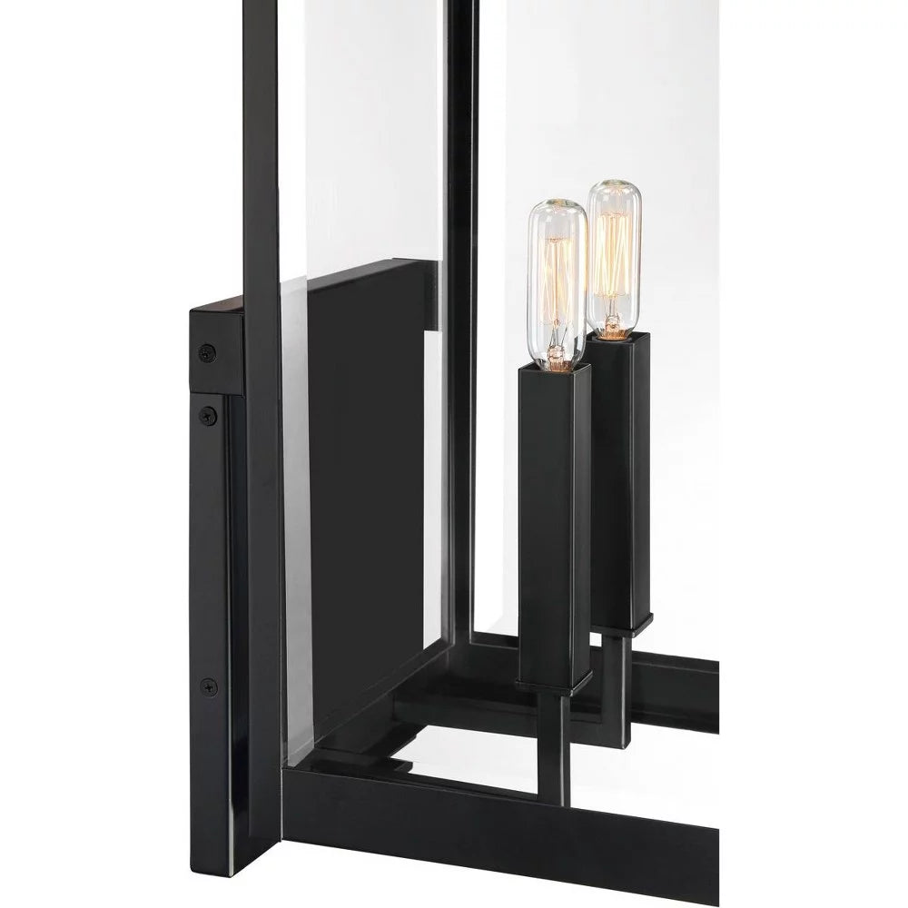 2-Light Extra Large Outdoor Wall Lantern with Clear Beveled Glass Panels L391
