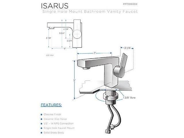 Chrome Single Hole Bathroom Vanity Faucet X632