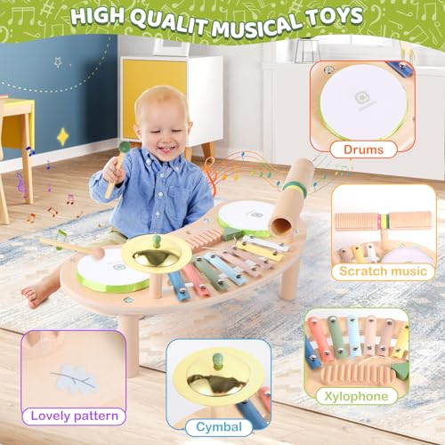 7 in 1 Kids Wooden Xylophone Drum Set P725
