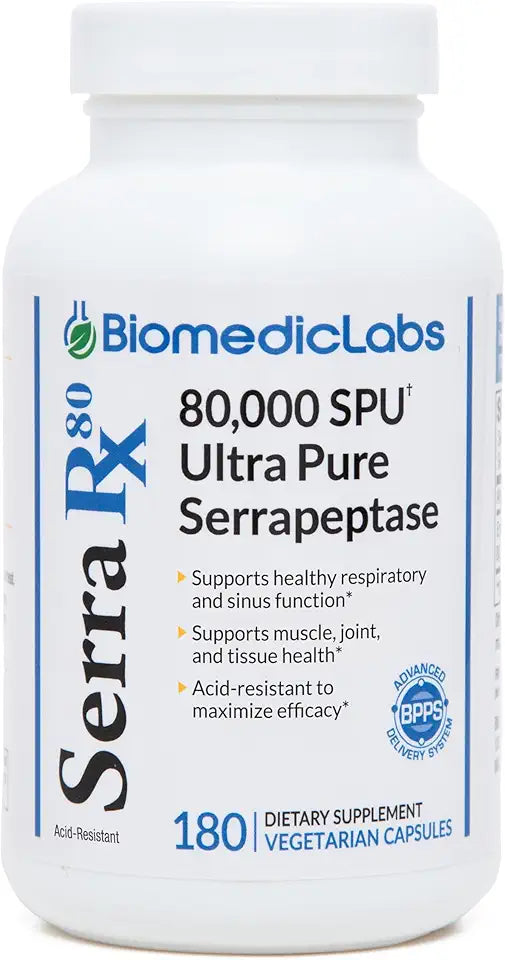 180 Veg Capsules Non-GMO Gluten Free Vegan Serrapeptase Z6808