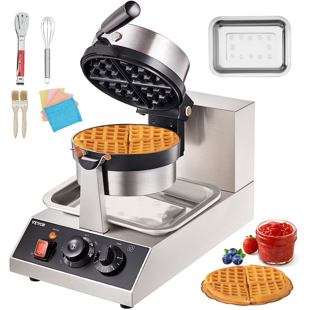 1300W Rotatable Non-Stick Round Waffle Maker Q740832