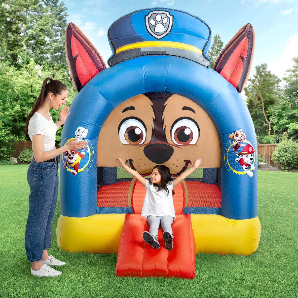 Inflatable Bounce House with Heavy Duty Blower, Ground Stakes, Repair Patches and Storage Bag H54883