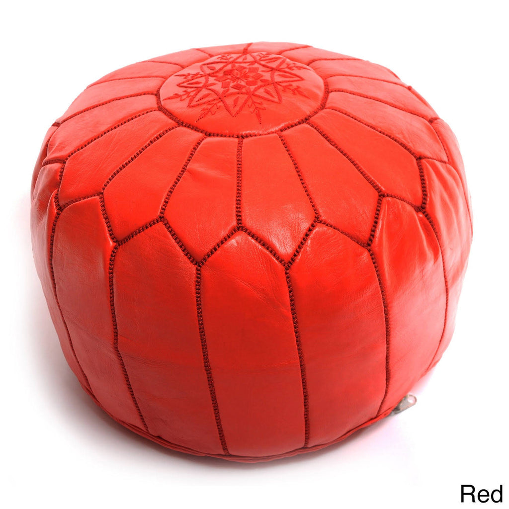 Orange Leather Ottoman E14588