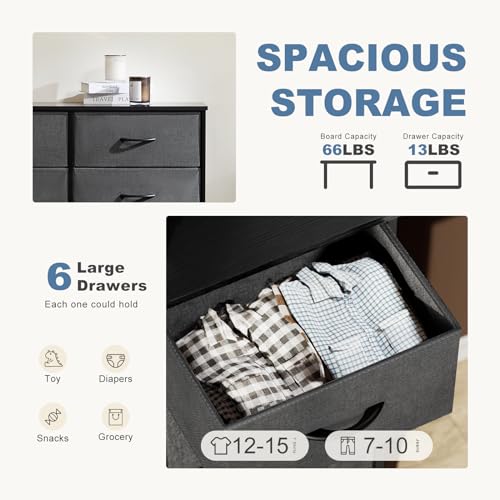6 Fabric Drawers Dresser E150
