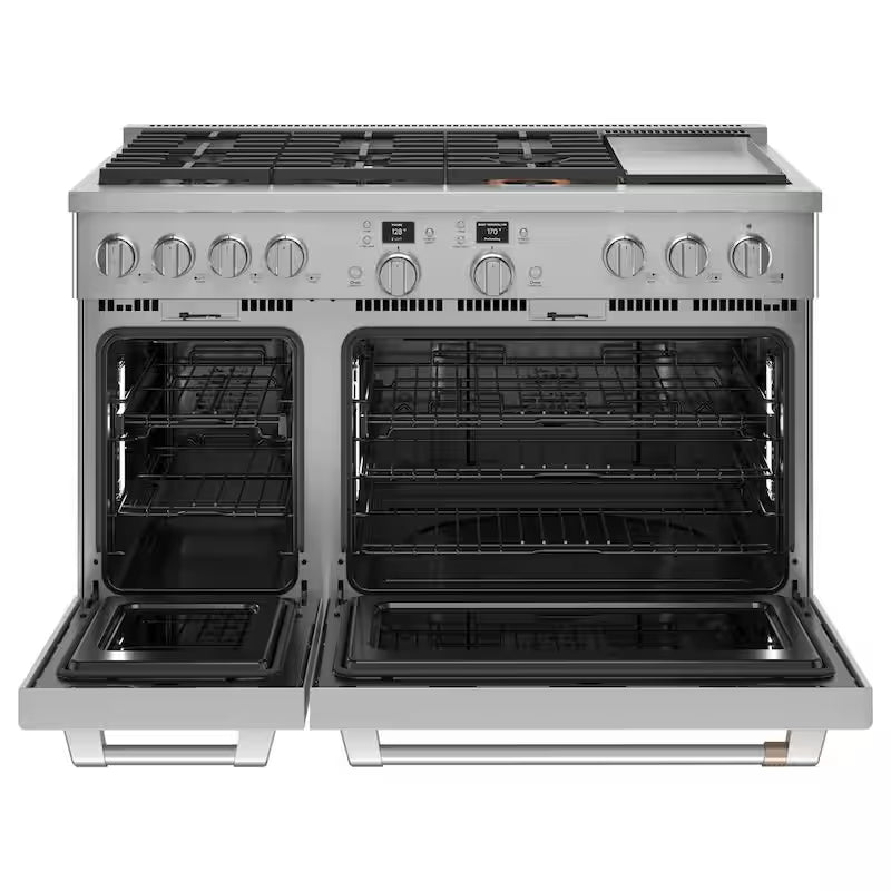 8.25 cu. ft. Smart Double Oven Dual Fuel Range with Self-Cleaning Convection Oven in Stainless Steel A843098