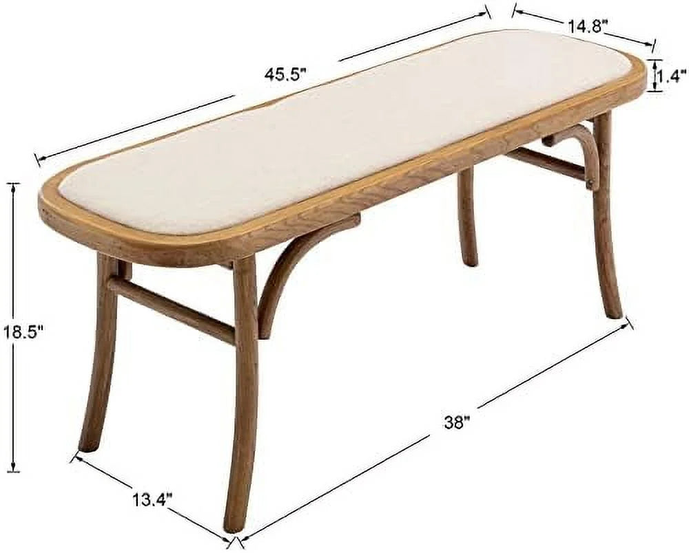 Black Wood Dining Bench with Rattan Seat X602